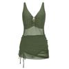 Women's Color Sexy V,Neck Mesh One,Piece Swimsuit