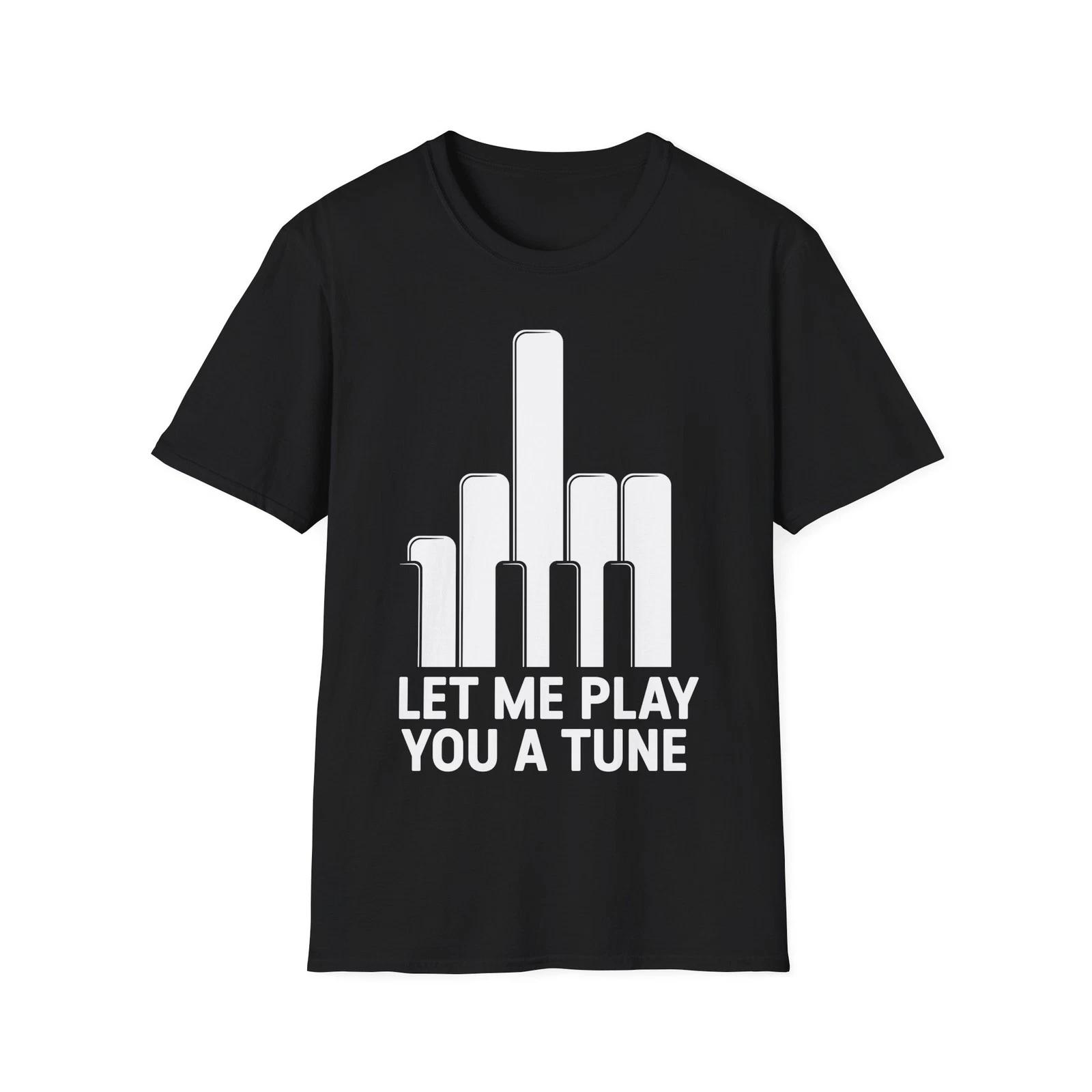 Piano Keyboard Middle Finger T-Shirt, Funny Pianist Gift, Regular Fit Music Tee 2XL