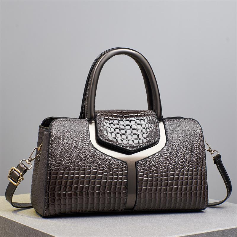 Classic Crocodile Pattern Women'S Handbag Large Capacity Casual Handbag Luxury Brand Designer Crossbody Bag Commuting Tote Bag