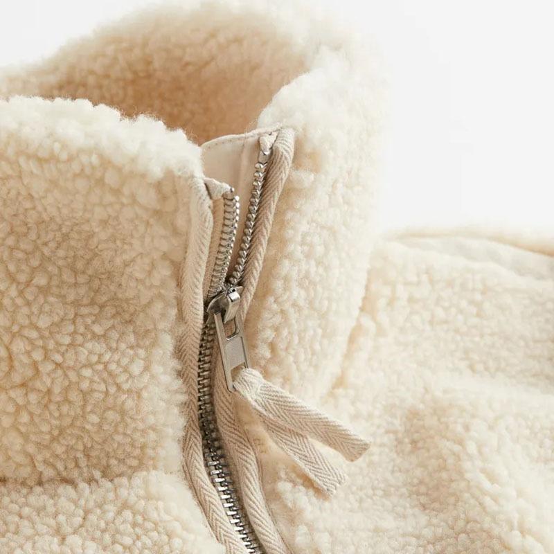 Women Zipper Lapel Thick Fleece Coats Autumn Winter Fashion Elegant Loose Jackets Casual Vintage Lamb Wool Outerwear