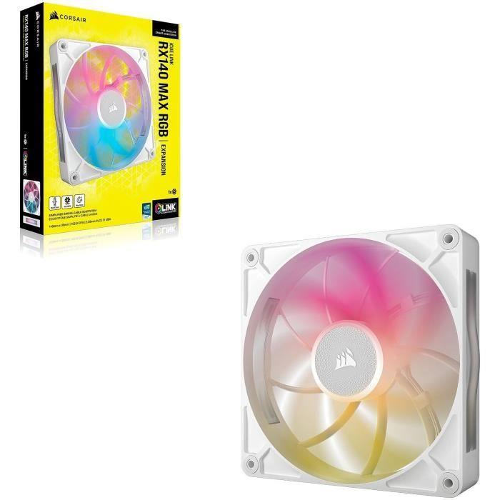 Refroidissement PC - CORSAIR - CO-9051039-WW - Kit De Démarrage Ventilateurs iCUE LINK RX140 RGB Max White Single Fan