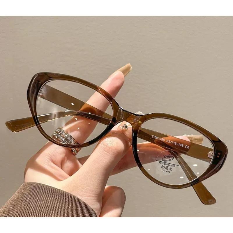Ladies Near Sight Eyeglasses Fashion Cat Eye Frame Myopia Glasses Anti-blue Light Optical Prescription Minus Eyewear 0 To -4.0