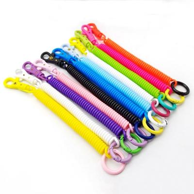 Elastic Straps Spiral Spring Lanyard Retractable Telescopic Spring Key Ring  Outdoor