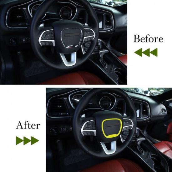 Lenkrad Mittelrahmen Dekorabdeckung für Dodge Challenger/Charger 15+ Gelb