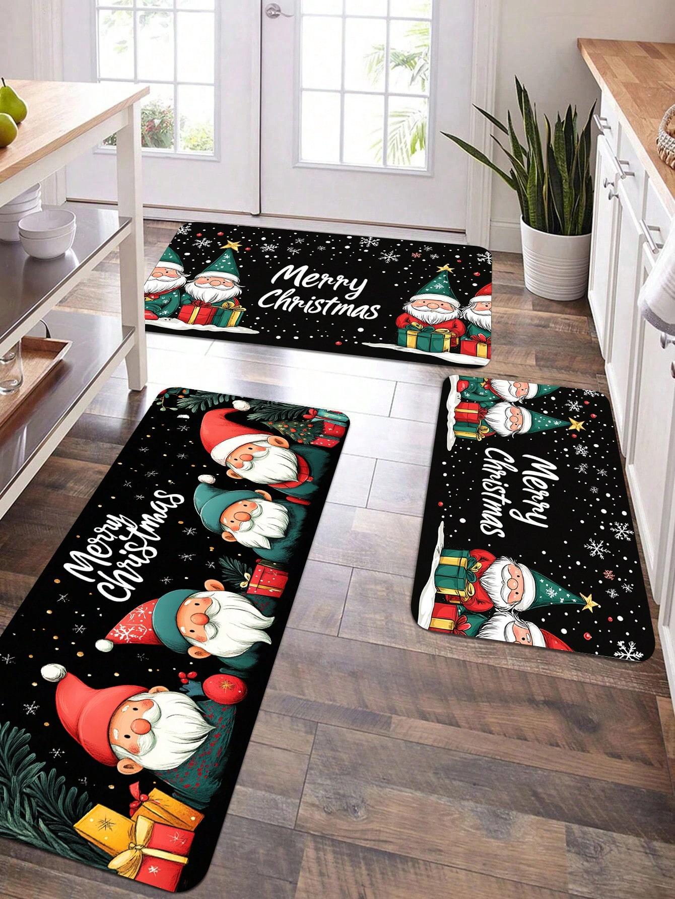 

Santa Claus Balloon Printed Kitchen Carpet Non Slip Durable Quick Drying Mat for Home Office Laundry Room 50x80cm