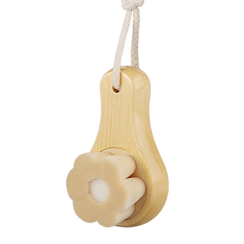 Manual Wooden Face Cleansing Brush with Soft Bristles for Makeup Removal and Deep Cleaning