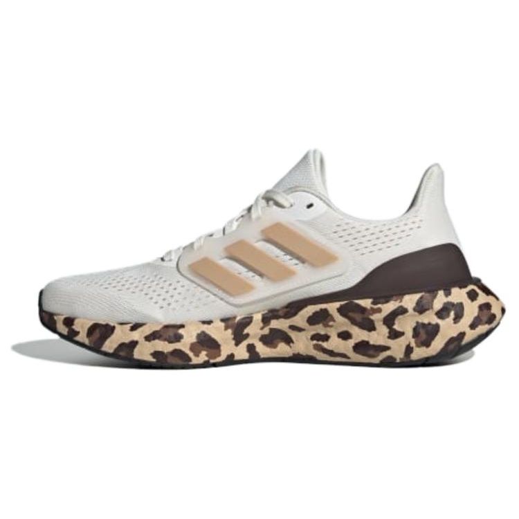 adidas Women s PureBoost 23 Leopard White Gold Brown Running Shoes IF1558 36.5