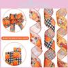 Festive 6.5cm Wide Pumpkin And Maple Leaf Ribbon For Holiday Event Decor