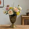 Antique Metal Flower Arrangement Vases Bronze Urn Planter Home Decors With Classical Embossed Pattern Outdoor Indoor Use