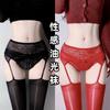 Horse Oil Seduction Sexy Lace Black Silk Stockings Grey Oil Shiny Black Suspender Socks Horse Oil Women's High Stockings Thin