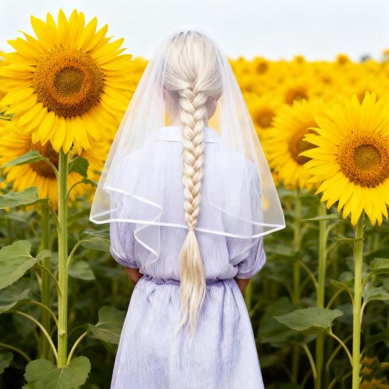 Bridal Veil Comb with Adjustable Curvature Multi-Layer Design Curved Hair Comb Weddings Parties Photography Veil