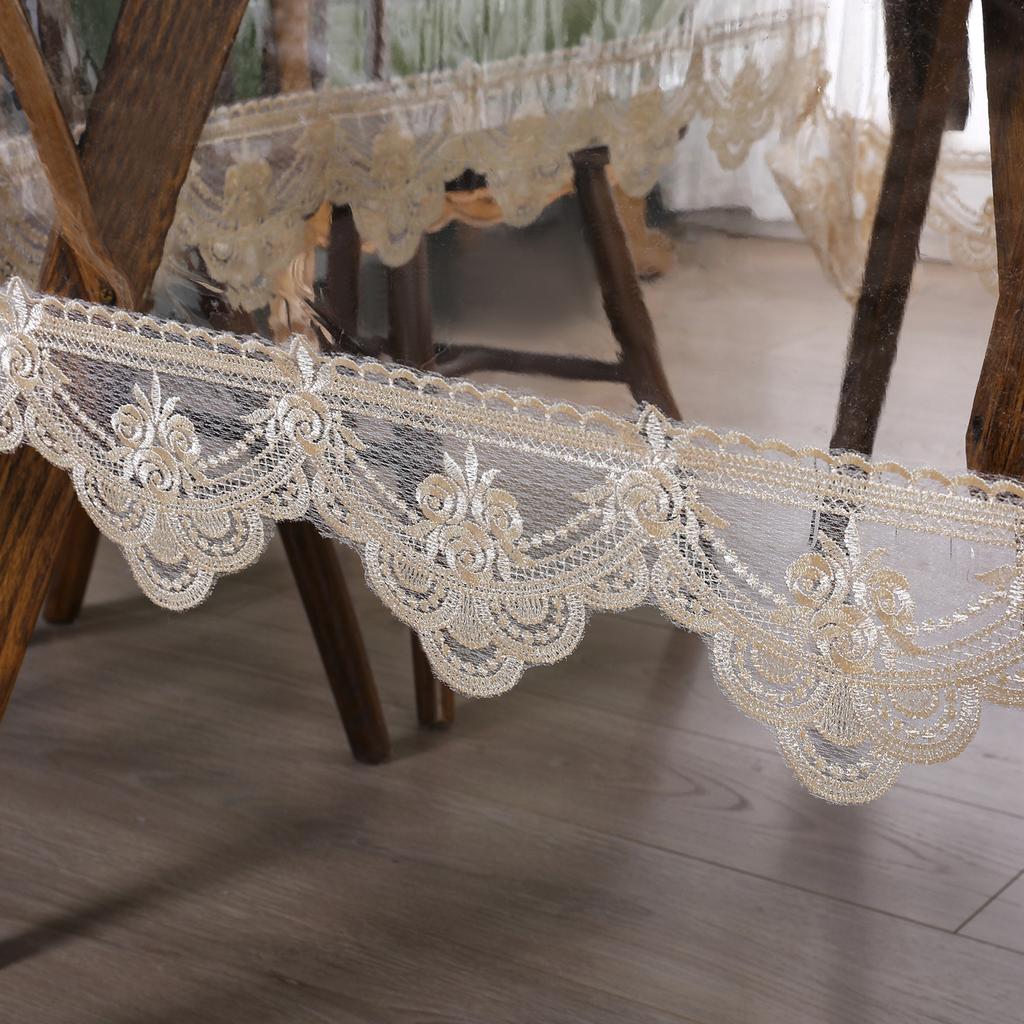 PVC Waterproof Soft Glass Transparent Dining Table Cloth Birthday Tea Table Set Rectangular Party Embroidery Lace Decoration