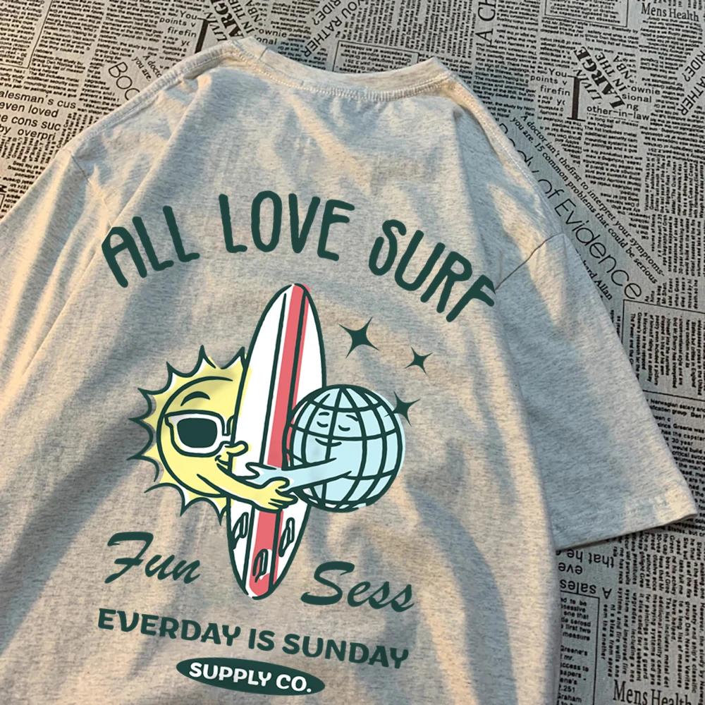 Soare și Pământ Toate Dragostea Surf Bărbați Femei Tricou Supradimensionat Lejer Haine Street Bumbac T Tricou Moda T-Shirts Casual Brand Tricou