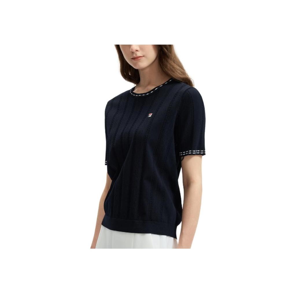 Fila Fashion Casual Simple Short Sleeve T-Shirt Women Tops Legendary-Blue F11W431404F-NV