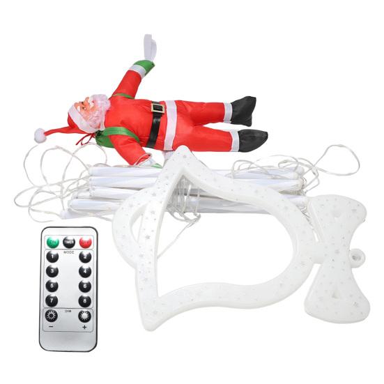 LED Christmas String Lights Santa Claus Decorative Ladder Lights 8 Modes Timer Memory Function Xmas Outdoor Indoor Decorations Waterproof Fairy Lights