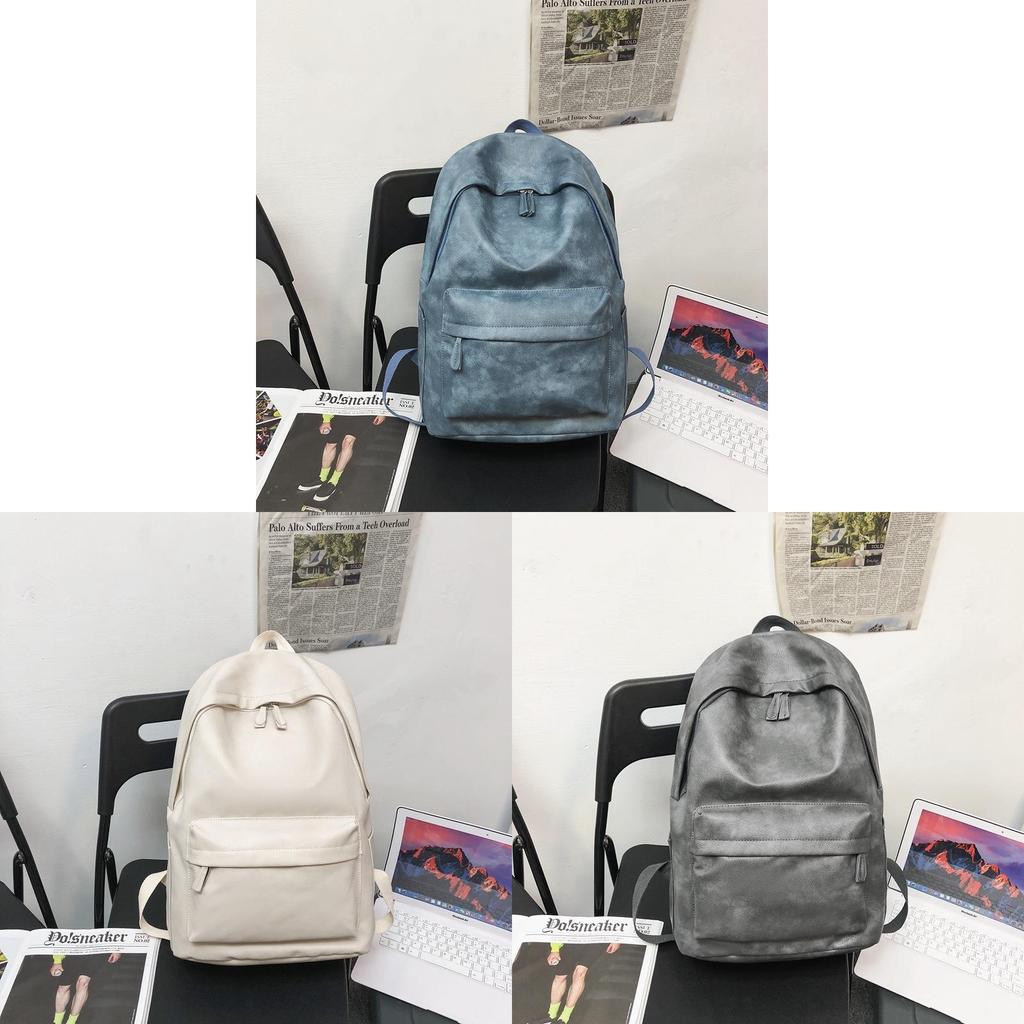 Casual Pu Leather Backpack For Students With Design For School And Travel