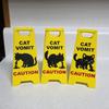 3Pcs Funny Cats Vomit Caution Signs Humorous Double-Sided Printing Desk Decors Gag Gift for Pet Owners & Cats Lover