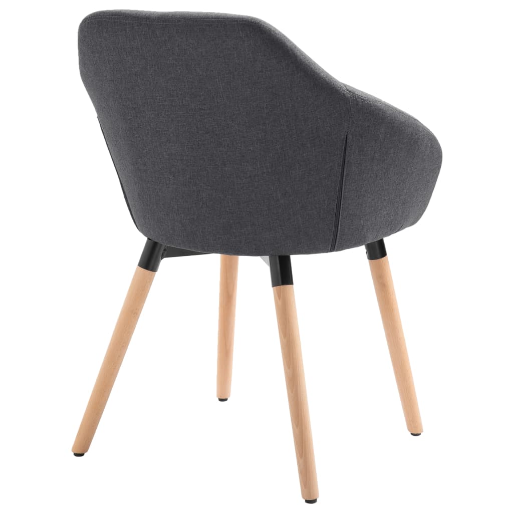 Dining Chairs Set of 4 Dark Grey Fabric