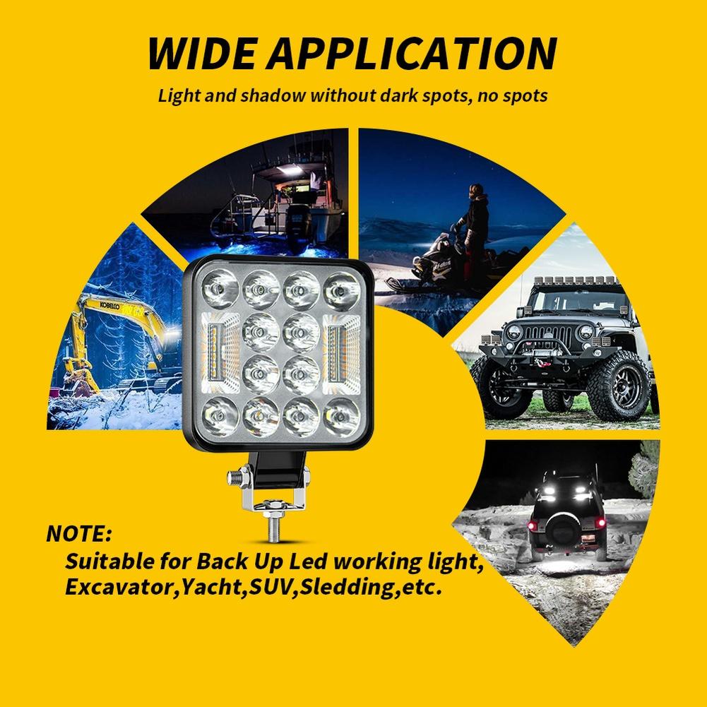 For Off-road Driving 3in LED Work Light Wide Voltage Compatibility Light Offroad 24pcs 3030 LED Chips 1200lm Output