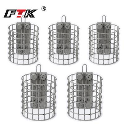 FTK 1 Pieza Longitud 20g-60g Alimentador de Jaula para Carpas Equipo de Pesca Europeo Estilo Moteado No se Oxida Adecuado para la Pesca de Carpas