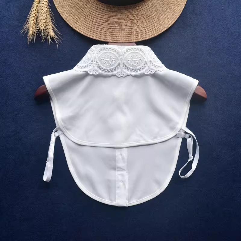 Women's Lapel Half Shirt Fake Collar New Hollow Floral Removable Lapel Neckwear Shirt Detachable Collar Neck False Collars