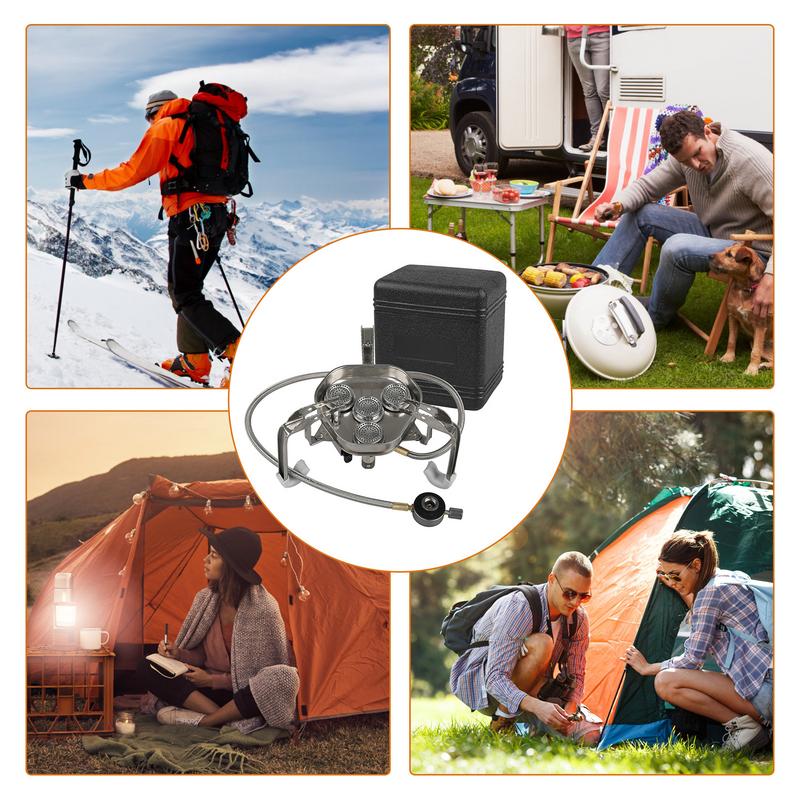 Camp Stoves For Camping Small Camping Stove Space-Saving Backpacking Stove Non-slip Four-Burner Stove Outdoor Windproof Stove