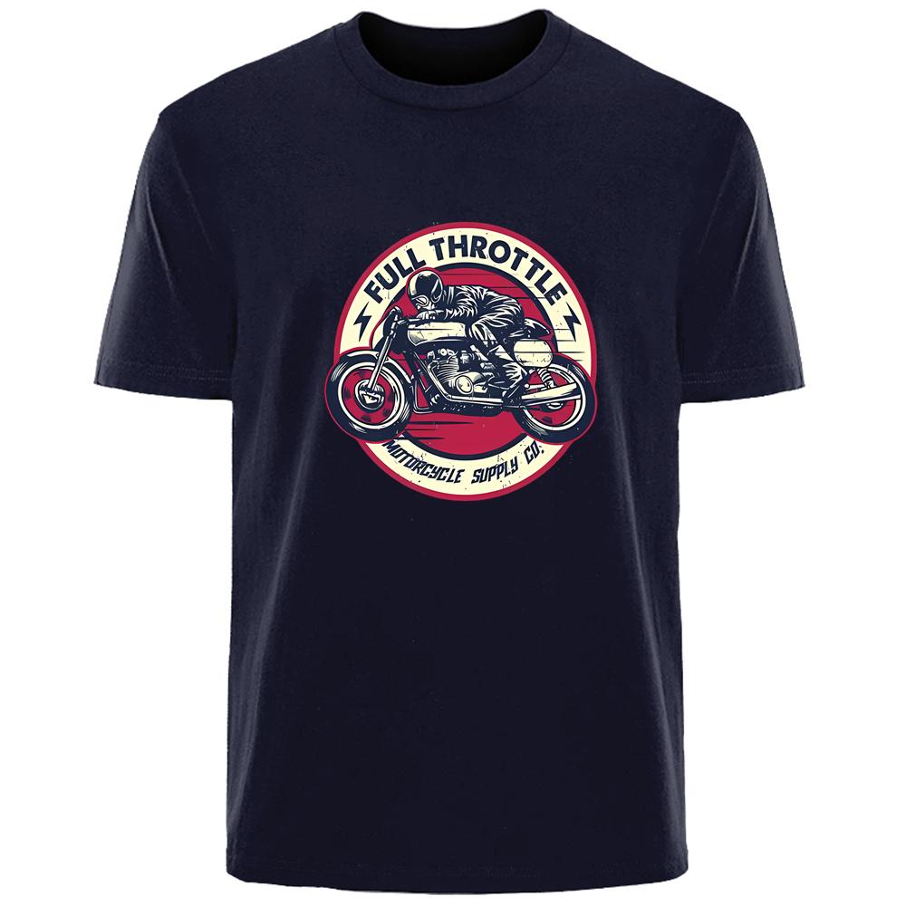 

Summer Retro Motorcycle Print High Quality Men s 100% Cotton Breathable Sweat Absorbent T-Shirt Casual Fashion Men s Street Wear