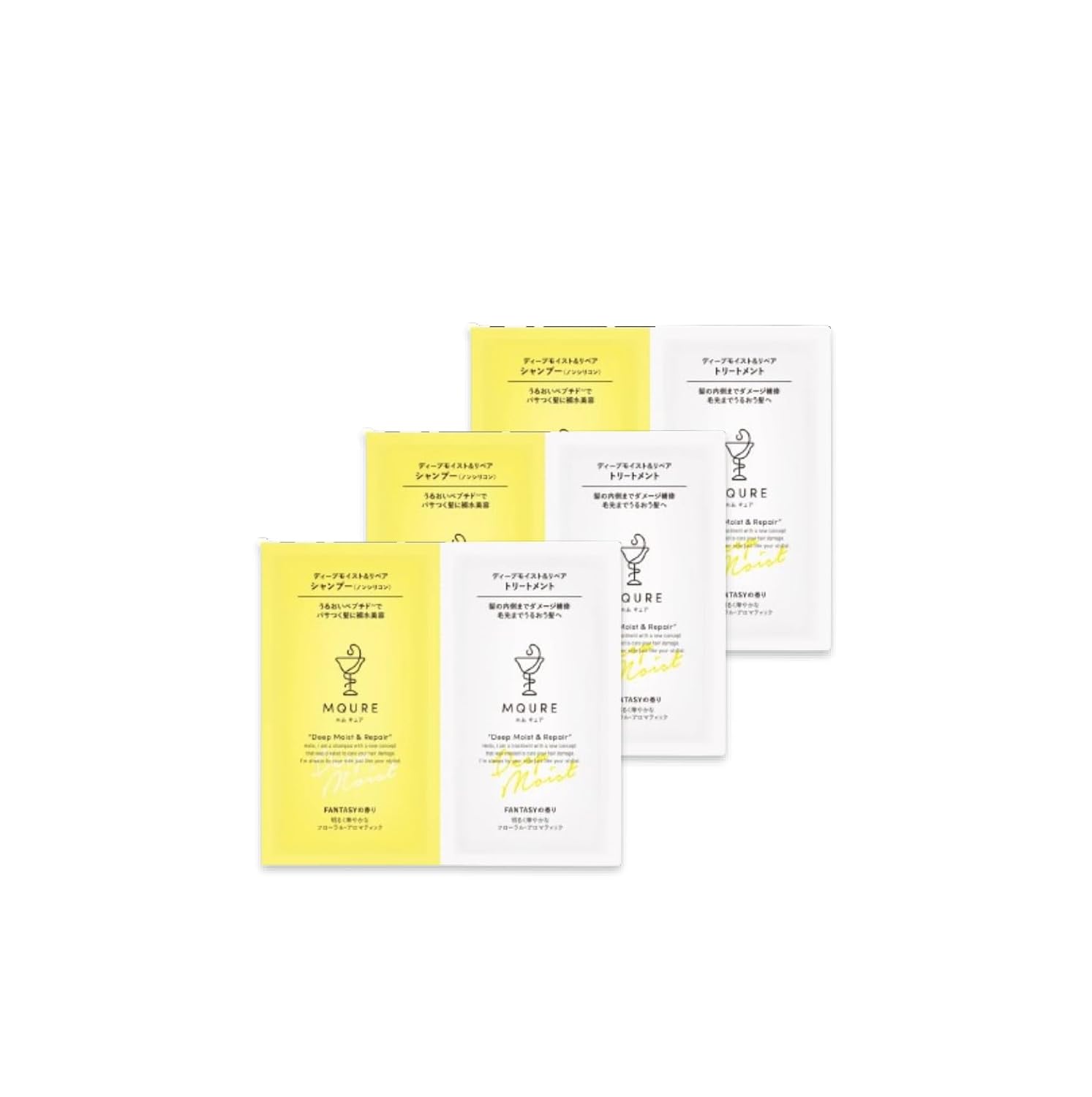 MQURE Deep Moist Repair ShampooTreatment Trial Size 3 Days Non-Silicone
