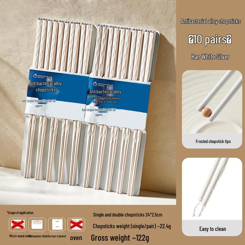 Beautiful Anti-Mold Household Alloy Chopsticks - One Per Family Member