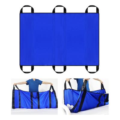 LOSCHEN Portable Transfer Sheet with 6 Handles, Single/Double Person Care Lift, Patient/Elderly Mobility Support, Reduces Burden (Blue, 100*147cm)