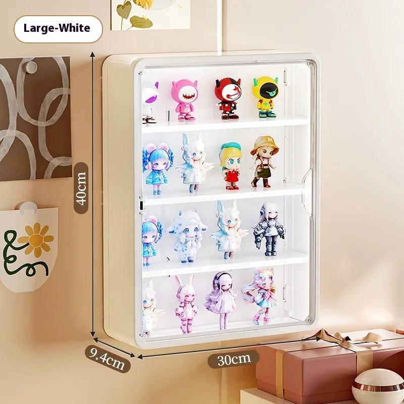 Wall-mounted doll magnetic doll display cabinet dust-proof doll hand box