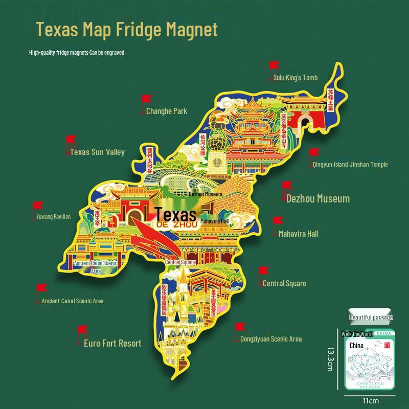 Binzhou Gelber Fluss Turm Magnet, Haifeng Pagode & Zhonghai Park. Kulturtourismus-Geschenk.