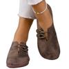 New Soft Leather Flat Casual Single Shoes with A Round Toe and A Shallow Opening, Large-sized Women's Shoes