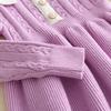 Girls Sweater Dress Winter New Korean Style Fashionable Solid Color Little Girl Knitted Long Sleeve Princess Dress