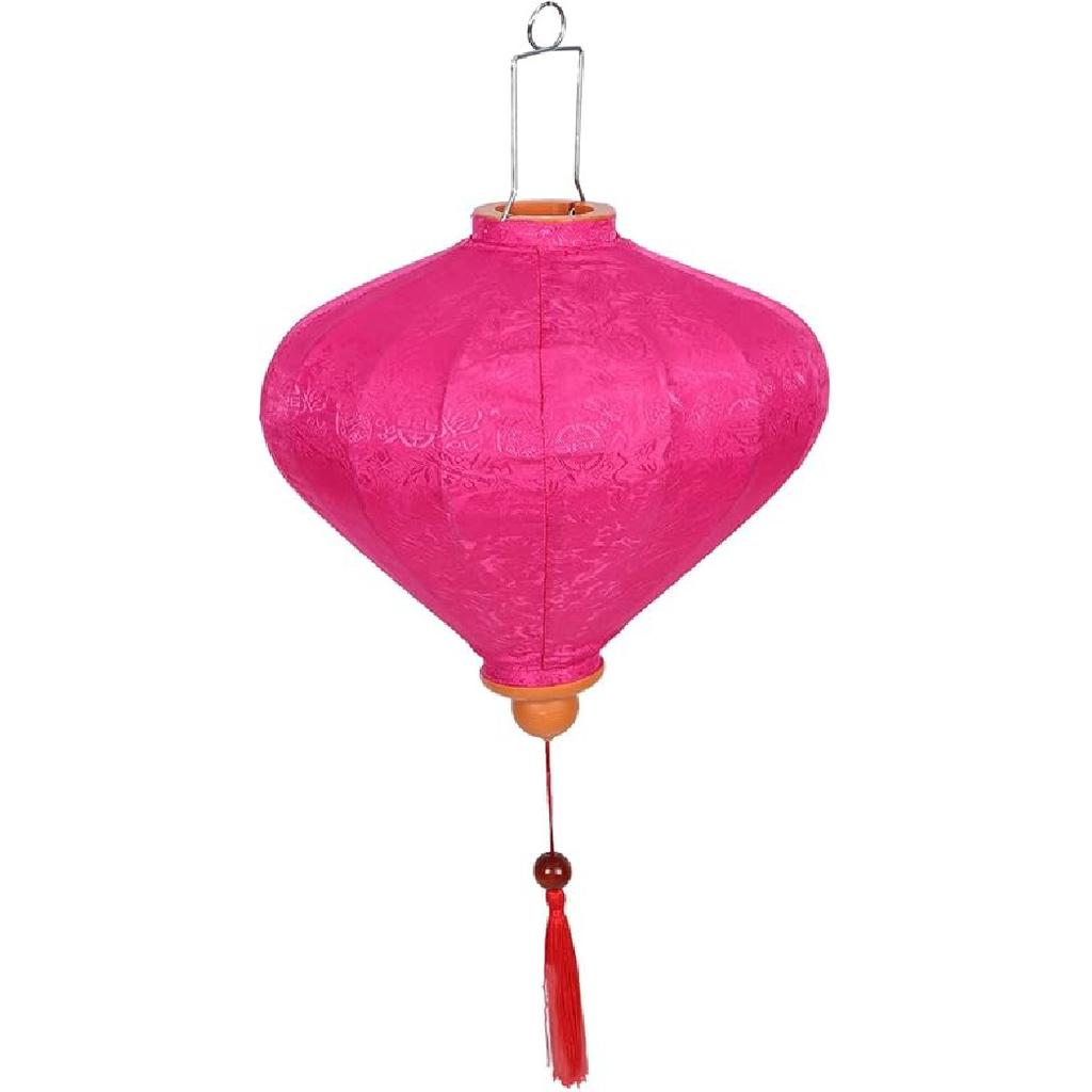 12 inches Vietnamese Lantern Oval Paper Party Decortion Oval New Year Lantern Birthday Lantern Fabric 3D an Style