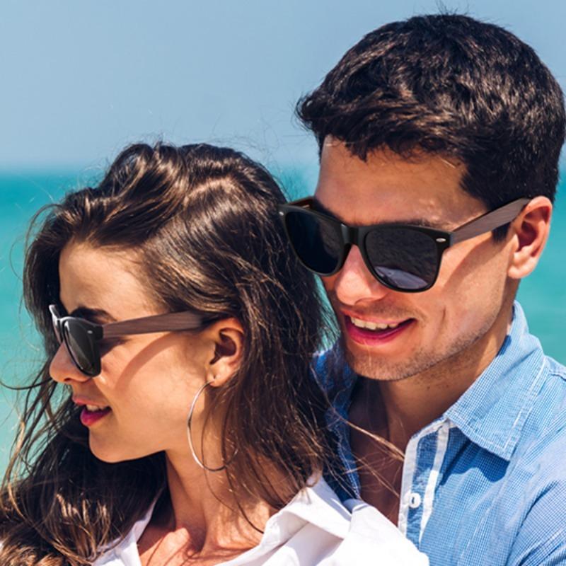 Ikke-polariserte Vintage Herre Imiter Bambus Solbriller Trebriller Mote Herre Firkantet Plastinnfatning Kjøring Antirefleks Briller Skygger