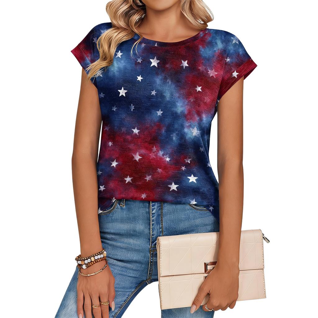Women's Loose-Fit Fashionable Casual Retro Print T-Shirt