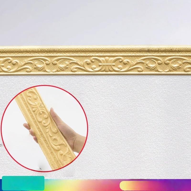 

1pc Self Adhesive Flexible Foam Molding Trim,Wallpaper Border 3D Sticky Decorative Wall Lines,Peel and Stick Wall Baseboard Trim