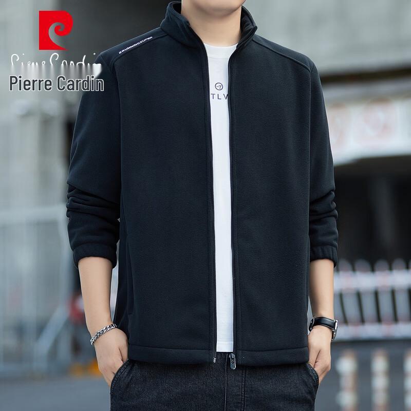 Pierre Cardin Men's Autumn/Winter Fleece Stand Collar Jacket