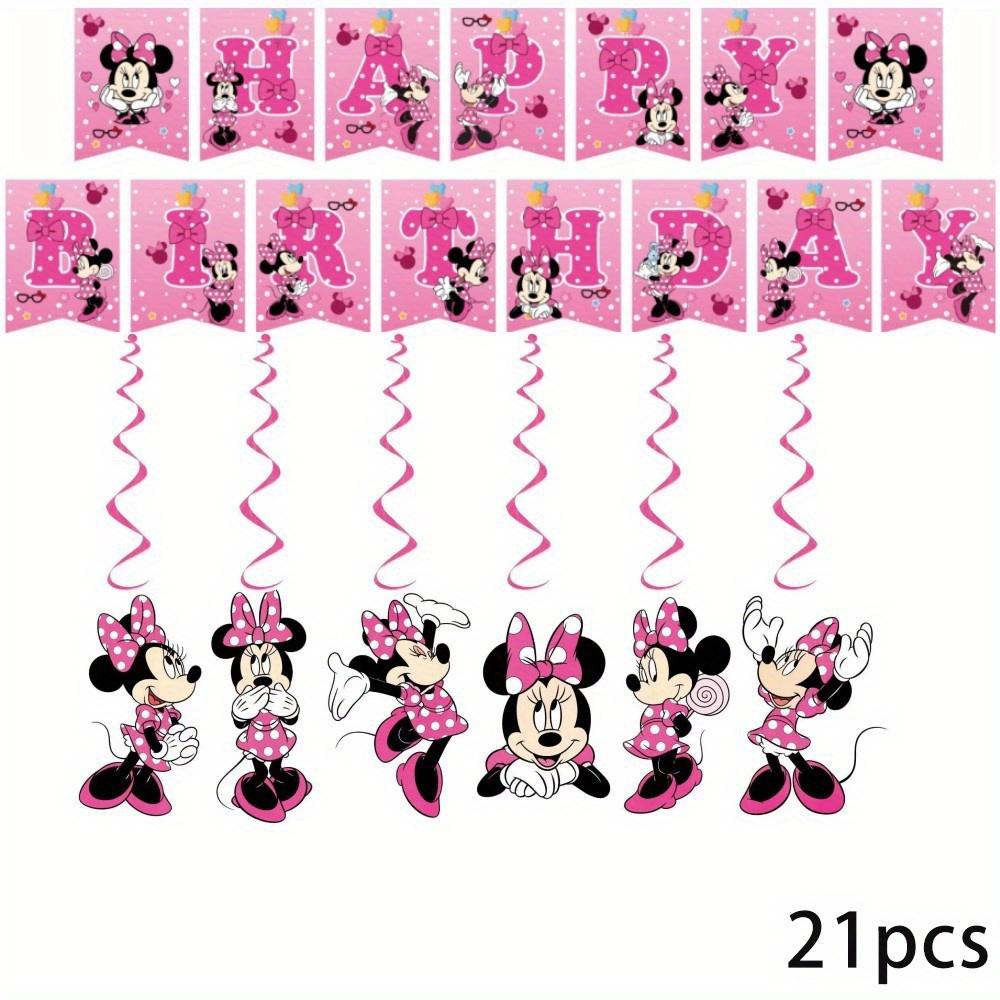 

Disney 21pcs Minnie Series Banner Decor Set Suitable for Family Gatherings, Friends Parties, Holidays and Birthdays for Decoration 21-piece minnie mouse party decoration set
