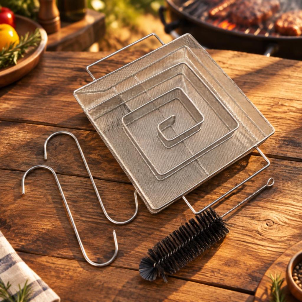 Silver Stainless Steel Cold Smoke Generator Tray Easy to Clean 304