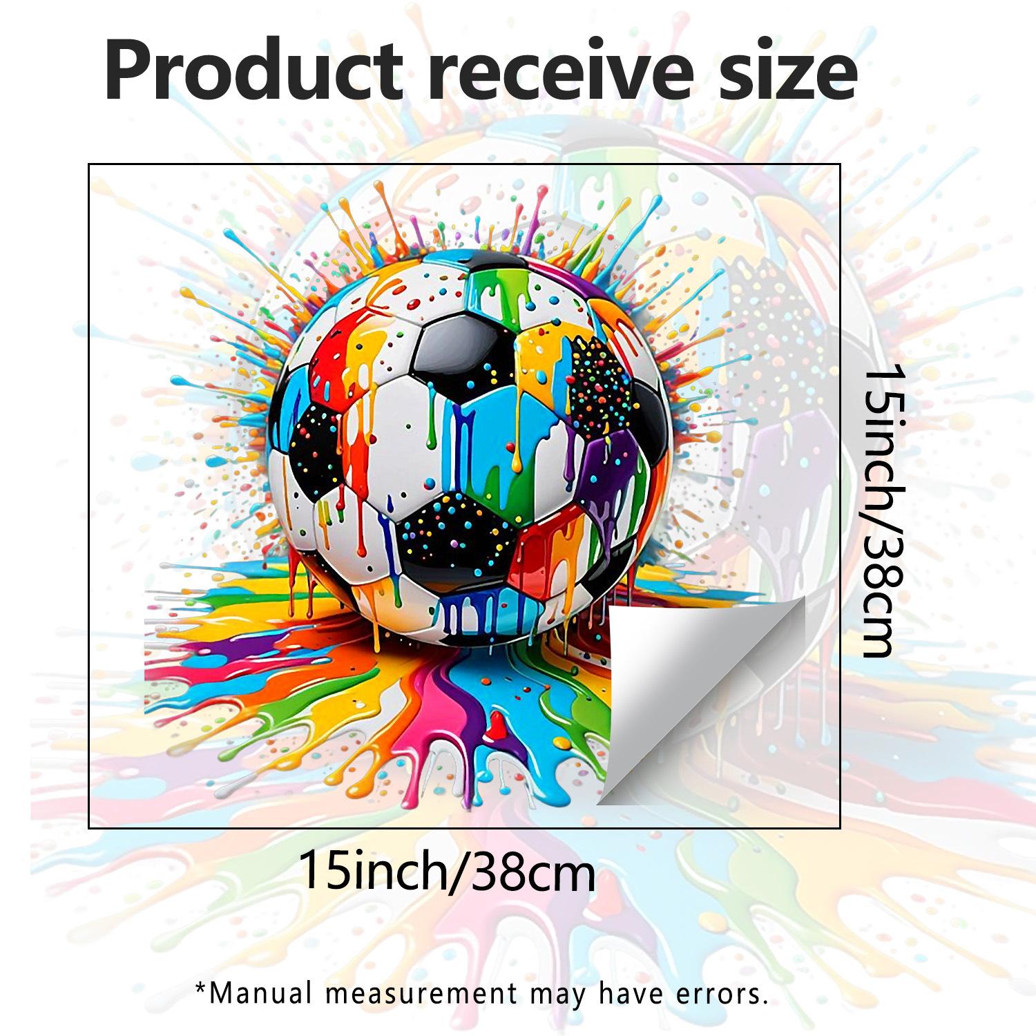 

Ink Splash Football Self Adhesive Wall Sticker for Living Room Bedroom Study Home Decor 38x38cm