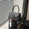 Solid Color Texture Simple 2025 New Spring and Summer Versatile Mouth Foreign Style Shoulder Messenger Bag Leisure Bag Small Square Bag