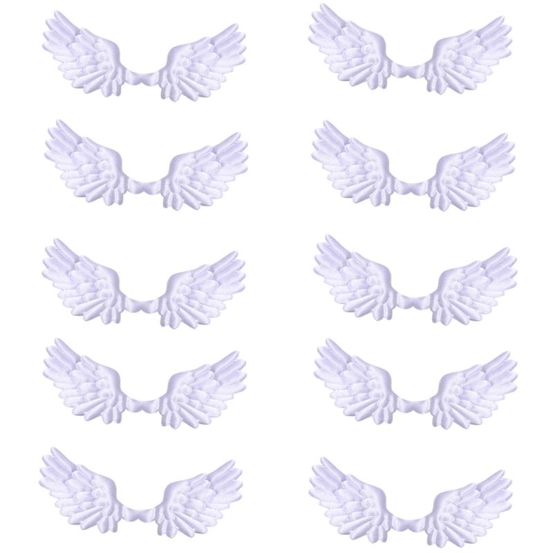 10Pcs Fabric Wing Charm Embossed Fabric Wing Appliques For Handmade Art Craft Home Decoration Clothing Sewing Craft