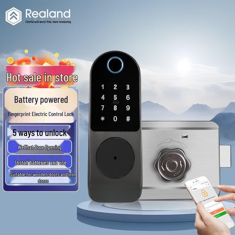 Realand C08 Wireless Smart Fingerprint Door Lock CN plug (adapter included)