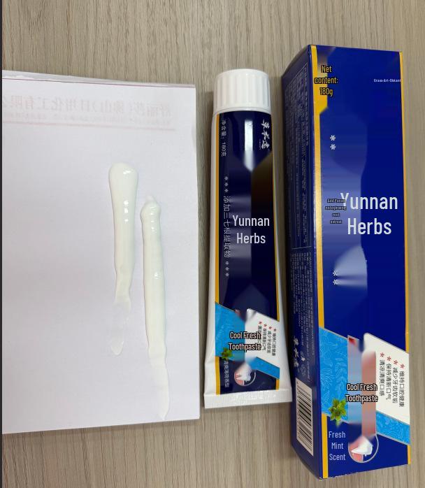 Yunnan Herbal Cool Refreshing Toothpaste 180g - Fresh Breath & Stain Removal
