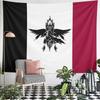 Winged Crest Flag Emblem Tapestry Wall Hanging Black White Burgundy Fantasy Decor for Bedroom Living Room Dorm Room Gift