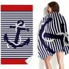 Stripe Beach Towel for Women, Fast Drying Microfiber Lightweight Absorbent Soft Summer Vacation Swimming Pool Fun
