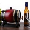 3L Household Wooden Barrels Multi-Purpose Vintage Beer Brewing Tools Large Capacity Retro Faucet Barrels for Family Gatherings