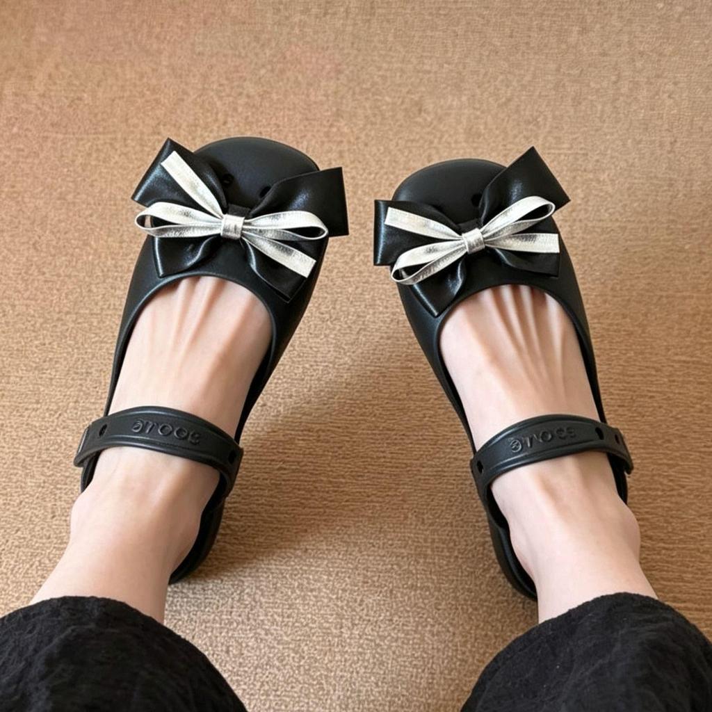 Bowknot High-End Ballet Shoe Flower Buckle - Detachable Mary Jane Accessory